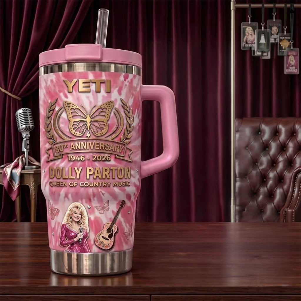 Dolly Parton 80th Anniversary Pink Tie-Dye Tumbler Queen Of Country Music Dolly Parton Merch - Kdjoy