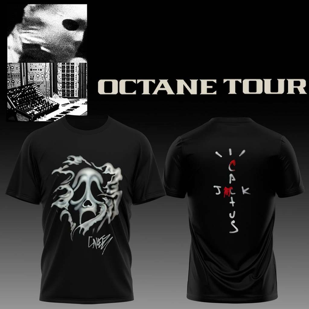 Don Toliver Octane Tour Merch 2026 Don Toliver X Scream X Cactus Jack Airbrush Ghostface Shirt - Kdjoy