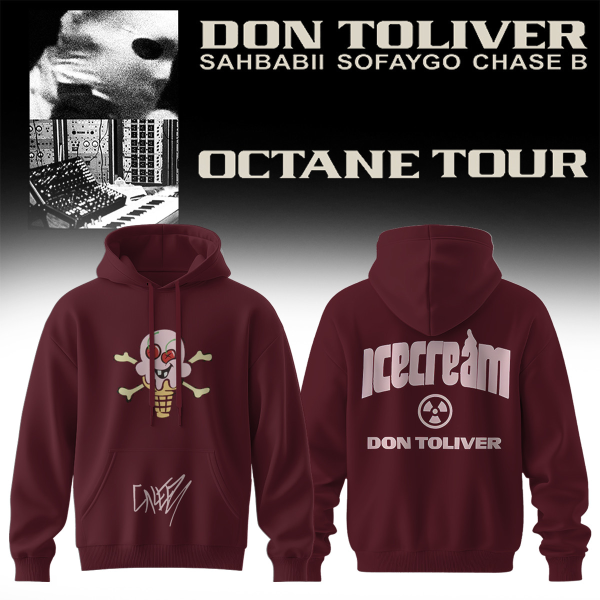 Don Toliver Octane Tour Merch Ice Cream Hoodie Don Toliver Concert Apparel Music Lovers Gifts - Kdjoy
