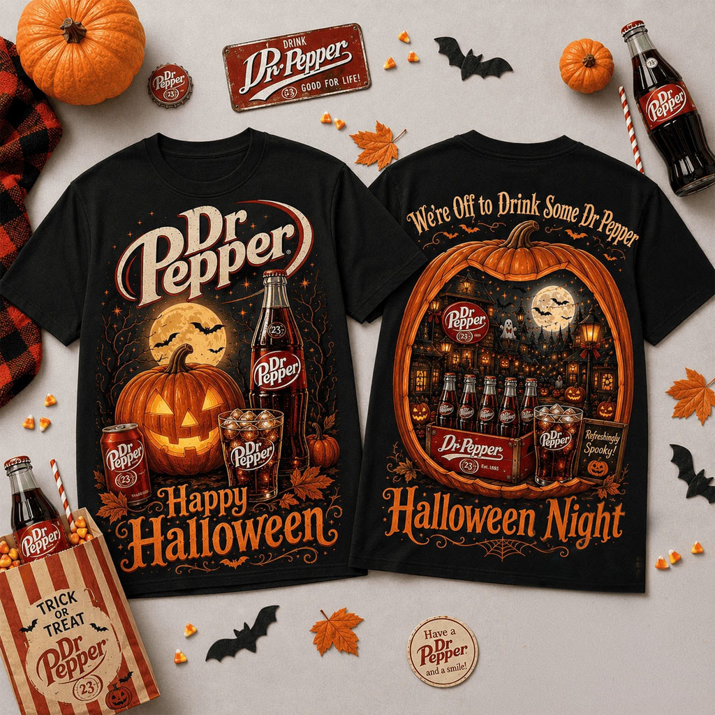 Dr Pepper Happy Halloween 2026 T-Shirt We're Off To Drink Some Dr Pepper Merch Halloween Gifts - Kdjoy