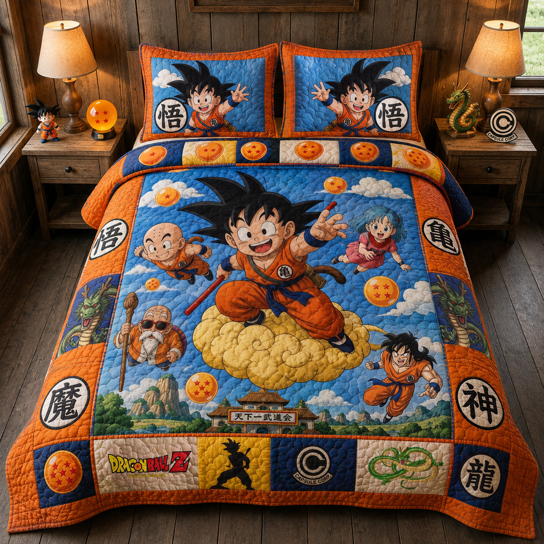 Dragon Ball Z Anime Martial Arts Adventure Quilt Bedding Set Bedroom Decor Anime Fan Gifts - Kdjoy