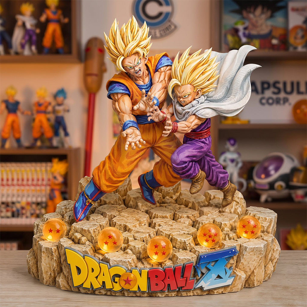 Dragon Ball Z Merch 2026 Dragon Warrior Father And Son Acrylic Plaque Decor Anime Fan Gift - Kdjoy