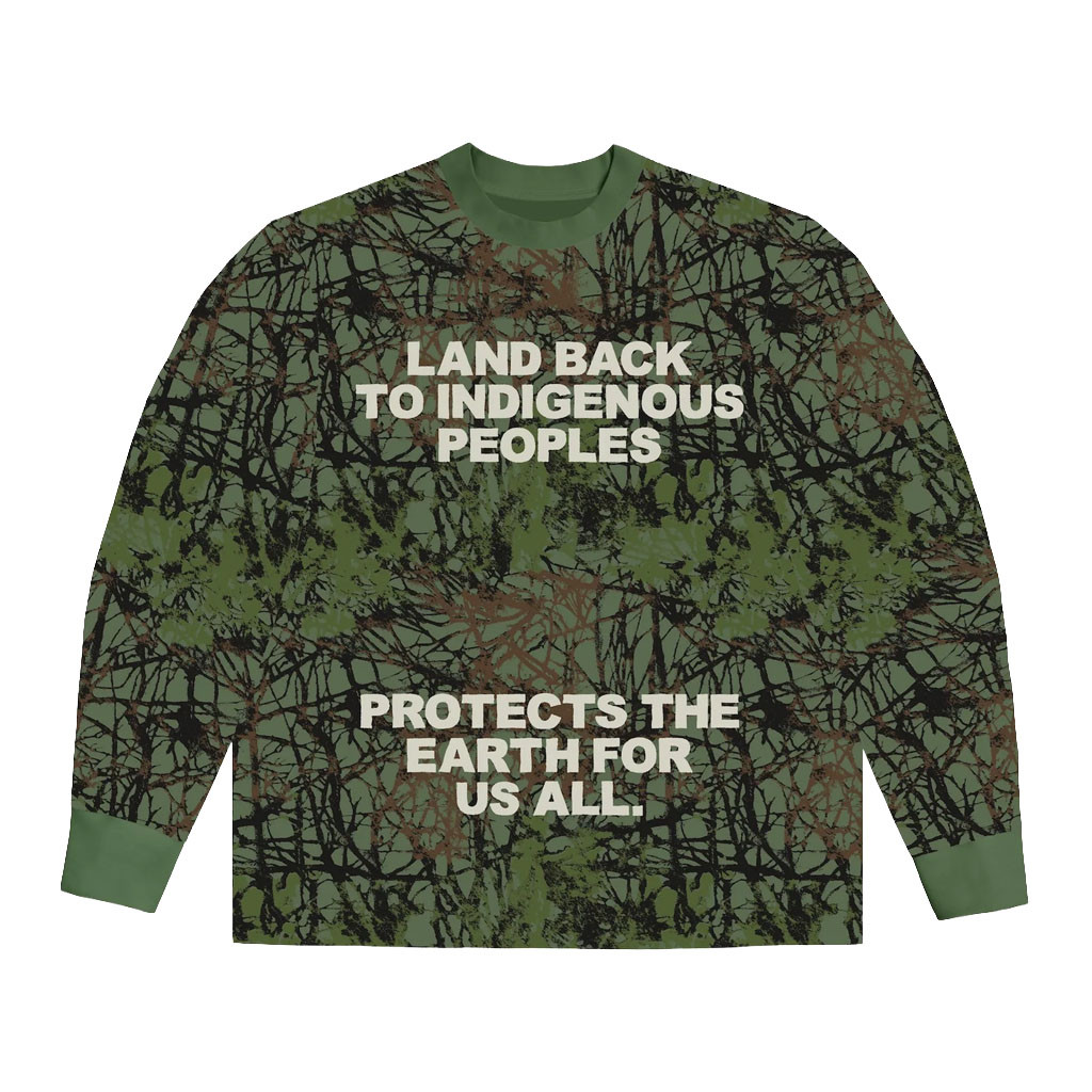Drew Afualo Merch 2026 Land Back Long Sleeve Shirt Camo Protects The Earth For Us All Merch - Kdjoy Drew Afualo Merch 2026 Land Back Long Sleeve Shirt Camo Protects The Earth For Us All Merch - Kdjoy