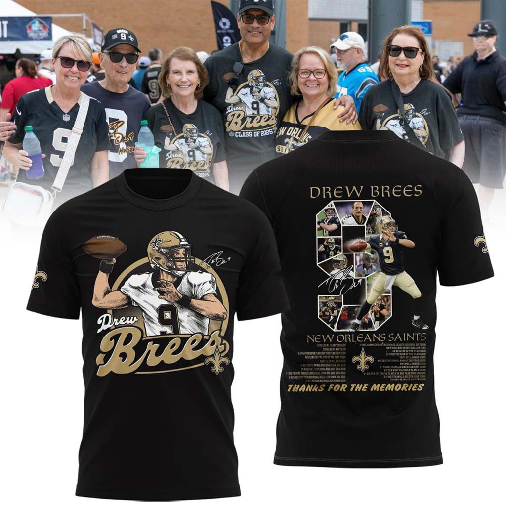 Drew Brees 2026 Football Hall of Fame Graphic T-Shirt NO Saints Merch Best Football Fan Gifts - Kdjoy Drew Brees 2026 Football Hall of Fame Graphic T-Shirt NO Saints Merch Best Football Fan Gifts - Kdjoy