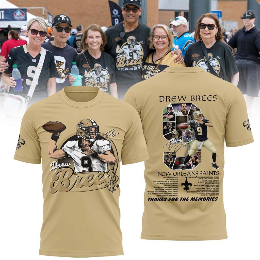 Drew Brees 2026 Football Hall of Fame Graphic T-Shirt NO Saints Merch Football Lover Gift Ideas - Kdjoy Drew Brees 2026 Football Hall of Fame Graphic T-Shirt NO Saints Merch Football Lover Gift Ideas - Kdjoy