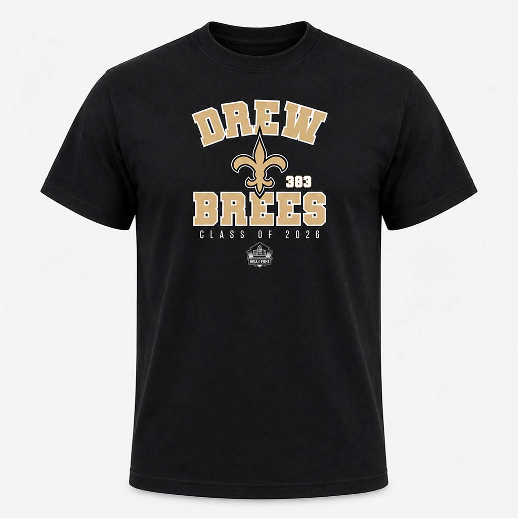 Drew Brees Saints HOF Class of Enshrinee Shirt New Orleans Saints Merch Gifts For Football Fan - Kdjoy Drew Brees Saints HOF Class of Enshrinee Shirt New Orleans Saints Merch Gifts For Football Fan - Kdjoy