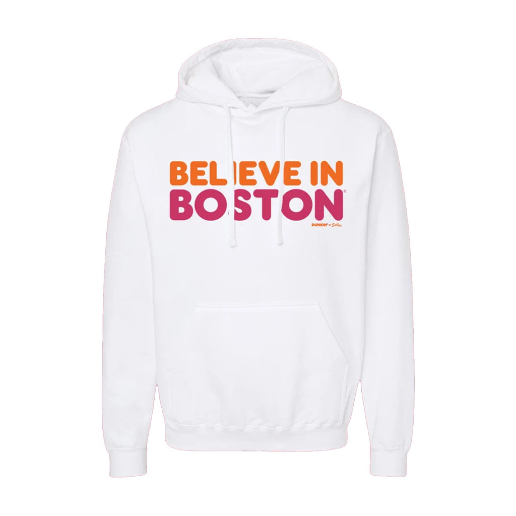 Dunkin' x Sully's Merch 2026 Believe In Boston x Dunkin' Hoodie White Present For Besties - Kdjoy