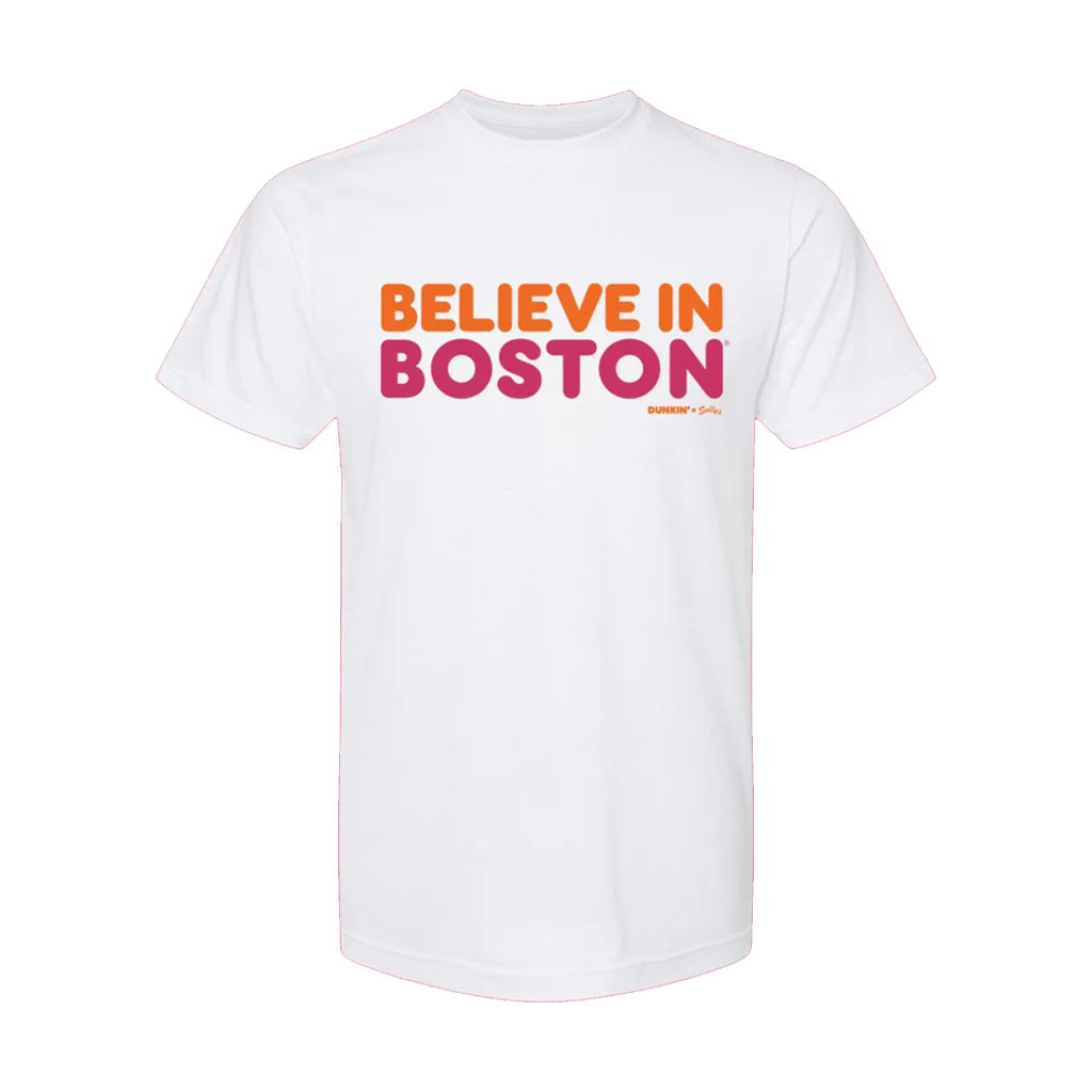 Dunkin' x Sully's Merch 2026 Believe In Boston x Dunkin' T-Shirt White Gift For Friends - Kdjoy