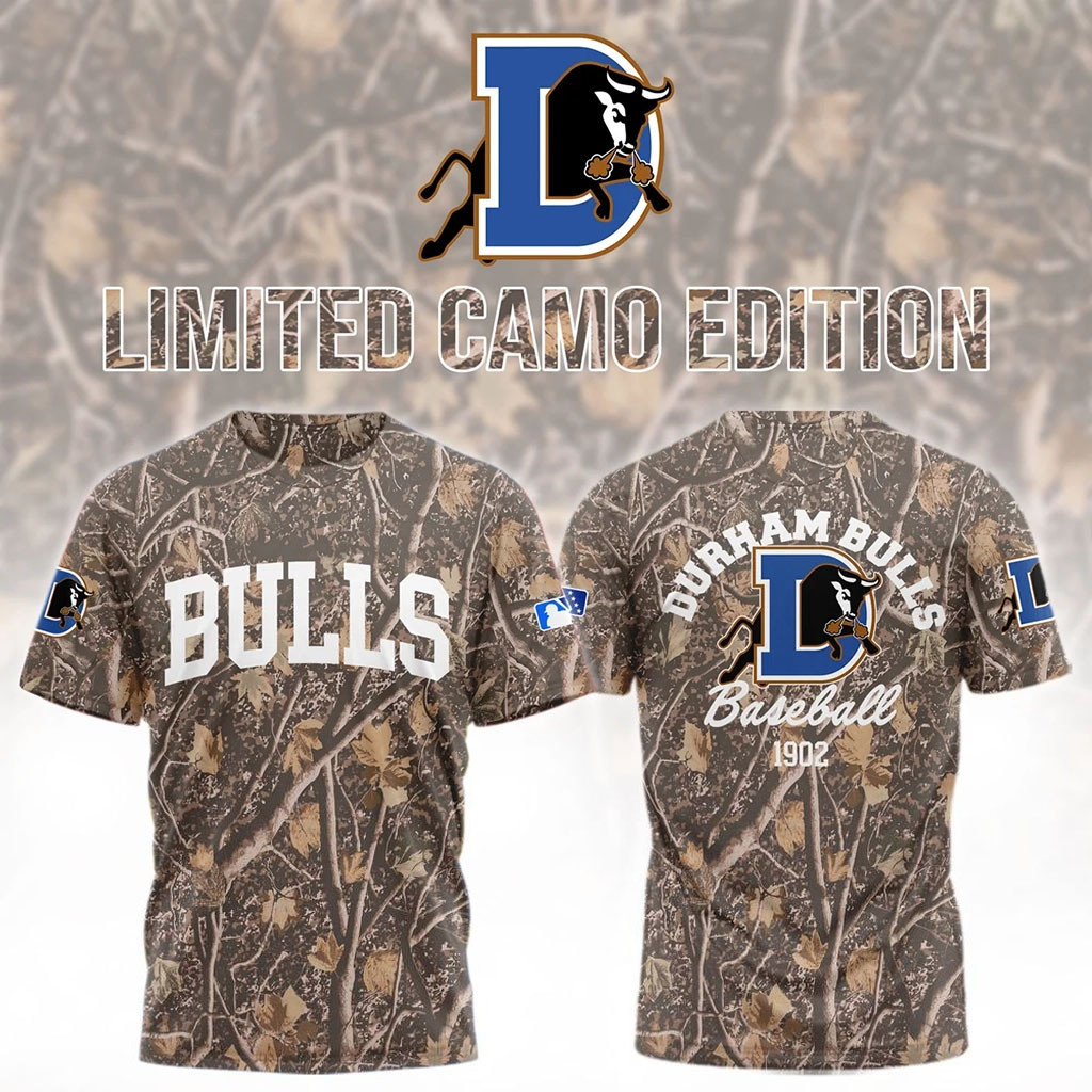 Durham Bulls 2026 Camo T-Shirt Game Day Shirt Durham Bulls Merch Present For Baseball Fan - Kdjoy