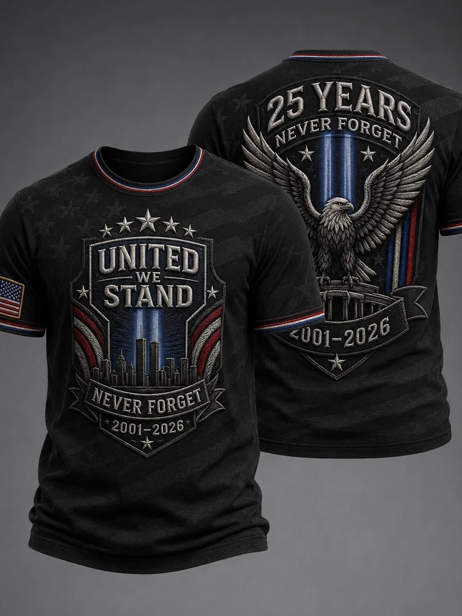 Eagle 911 Never Forget Patriot Day T-Shirt Twin Towers Memorial Merch 25th Anniversary Shirt - Kdjoy
