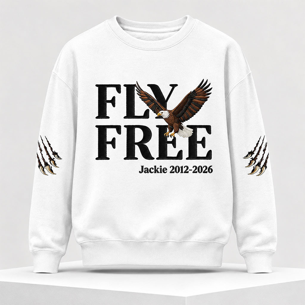 Eagle Fly Free Jackie 2012 2026 Sweatshirt Jackie Memorial Clothing Gifts For Dad - Kdjoy Eagle Fly Free Jackie 2012 2026 Sweatshirt Jackie Memorial Clothing Gifts For Dad - Kdjoy