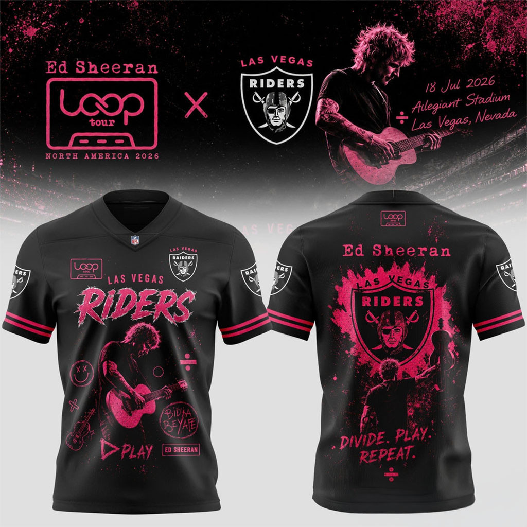 Ed Sheeran Las Vegas LOOP Tour 2026 Levi Stadium Raiders Football Jersey Ed Sheeran Merch Gifts - Kdjoy