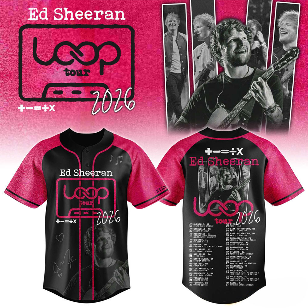 Ed Sheeran LOOP Tour 2026 Baseball Jersey Ed Sheeran Merch Music Related Gifts For Guys - Kdjoy Ed Sheeran LOOP Tour 2026 Baseball Jersey Ed Sheeran Merch Music Related Gifts For Guys - Kdjoy