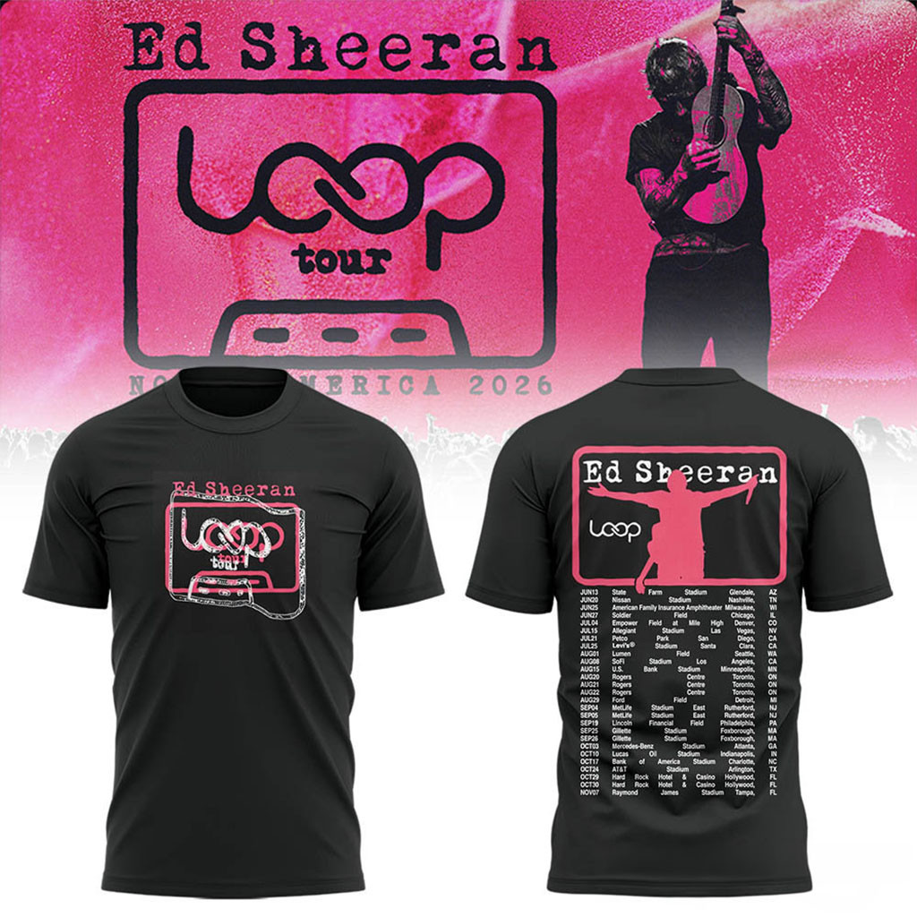 Ed Sheeran Loop Tour 2026 Black Shirt Ed Sheeran Merch Unique Gifts For Music Lovers - Kdjoy