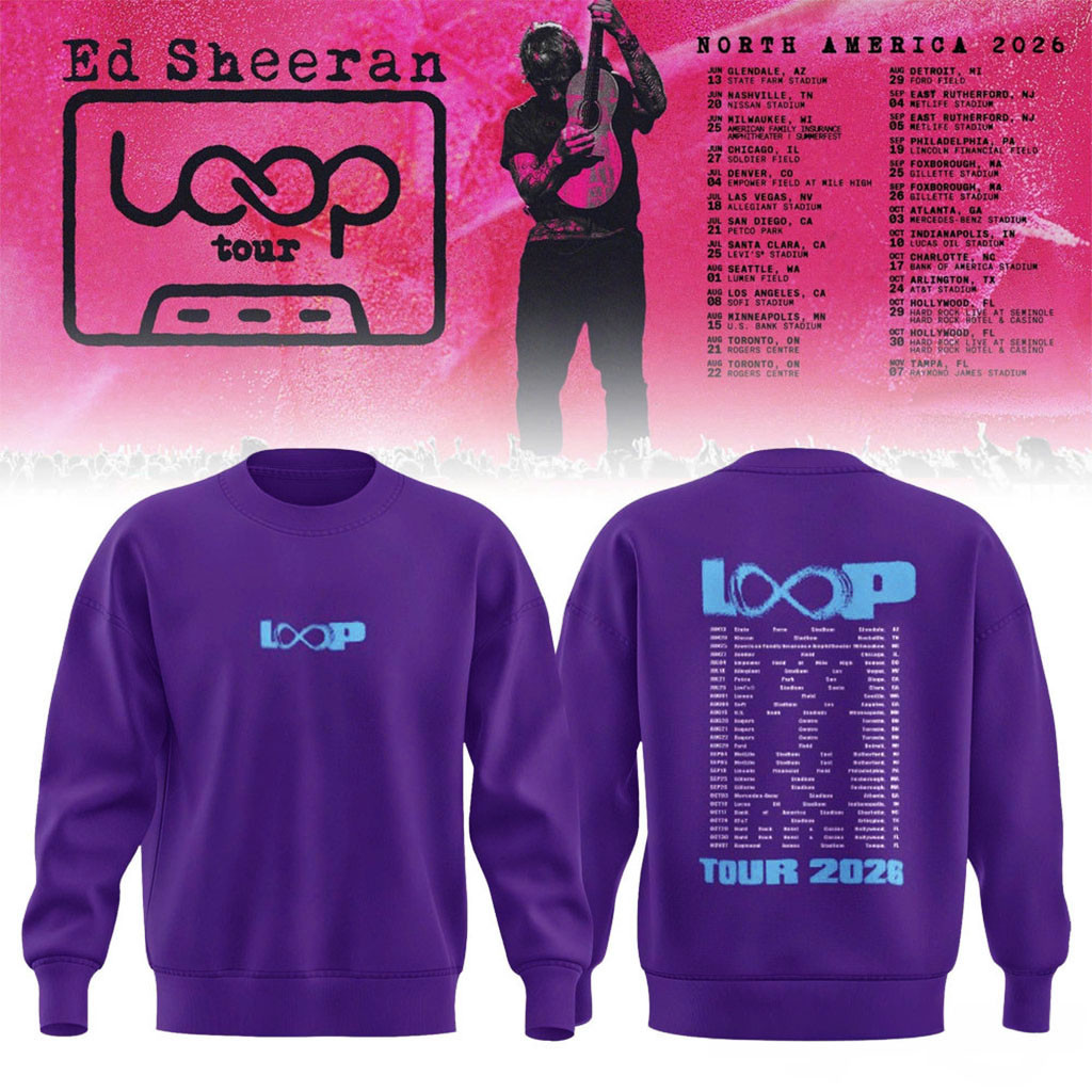 Ed Sheeran Loop Tour 2026 Concert List Sweatshirt Ed Sheeran Merch Music Lover Gifts For Him - Kdjoy