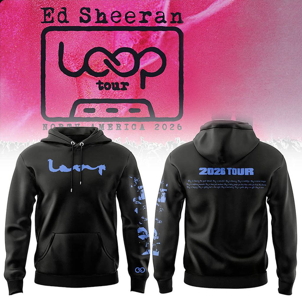 Ed Sheeran Loop Tour North America 2026 Black Hoodie Ed Sheeran Merch Gifts For Music Lovers - Kdjoy Ed Sheeran Loop Tour North America 2026 Black Hoodie Ed Sheeran Merch Gifts For Music Lovers - Kdjoy