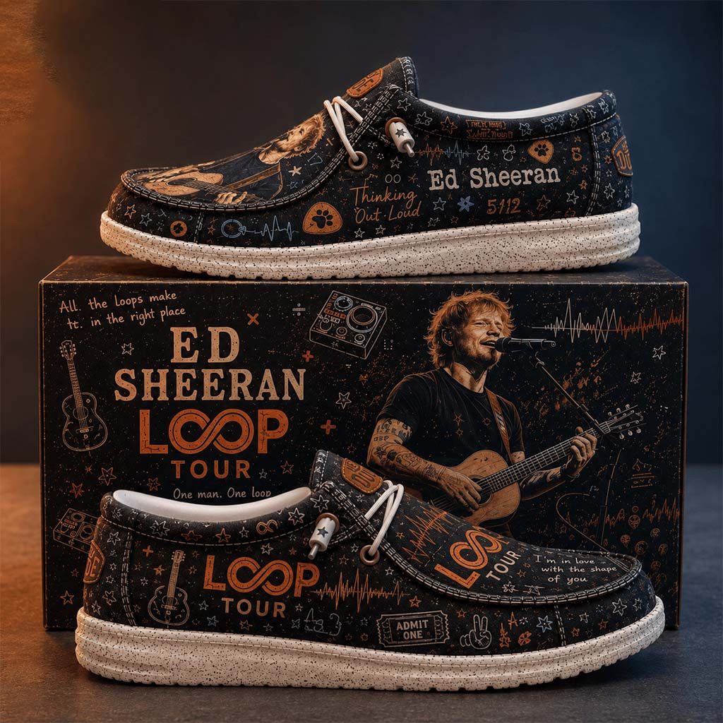 Ed Sheeran Loop Tour Shoes Thinking Out Loud Loafers Ed Sheeran Merch Presents For Music Lovers - Kdjoy