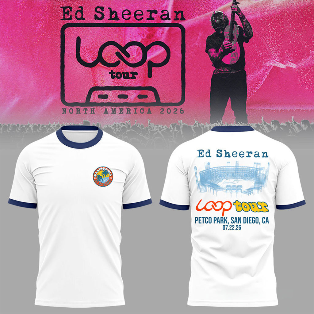 Ed Sheeran North American Loop Tour 2026 At Petco Park CA T-Shirt Ed Sheeran Merch Fan Gifts - Kdjoy Ed Sheeran North American Loop Tour 2026 At Petco Park CA T-Shirt Ed Sheeran Merch Fan Gifts - Kdjoy
