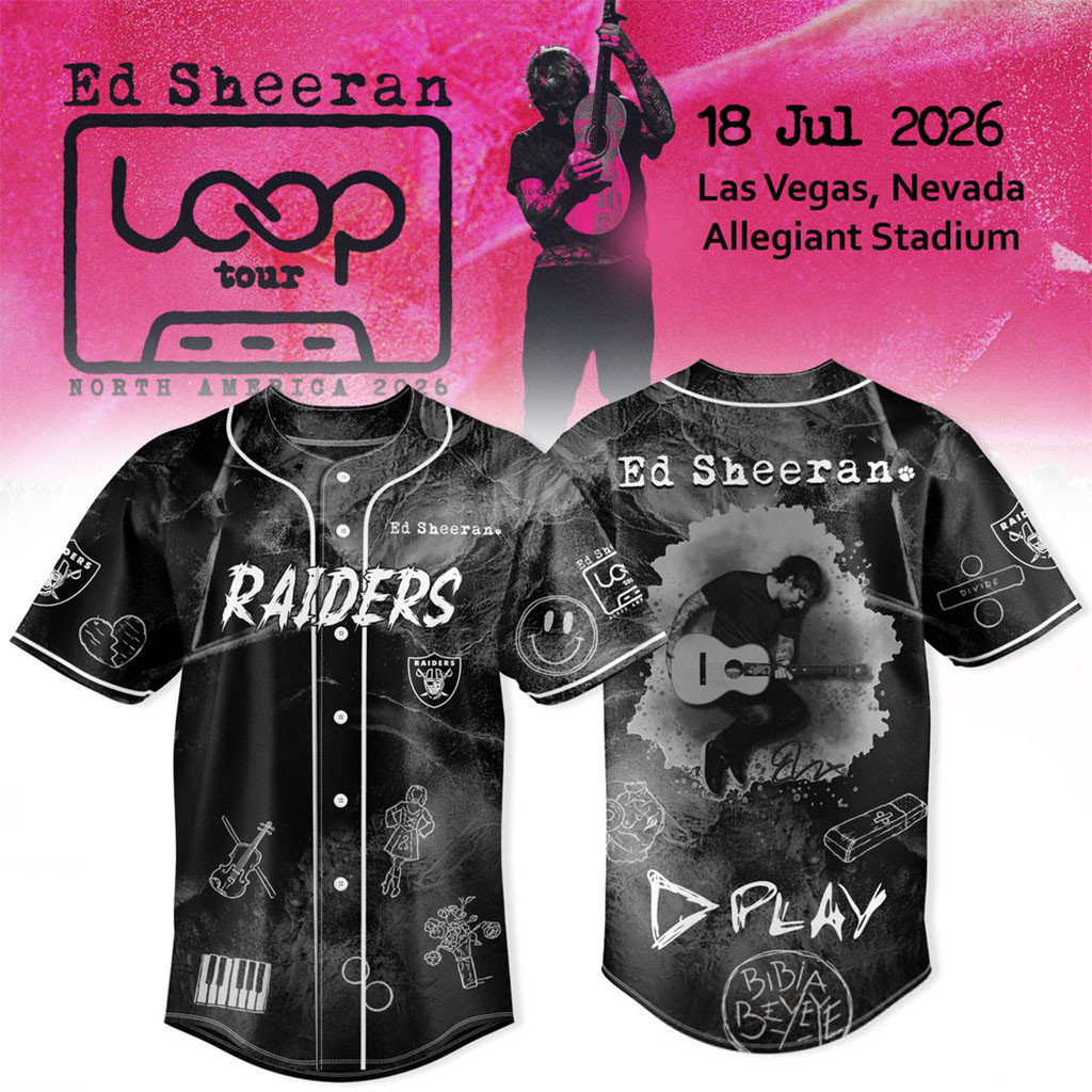 Ed Sheeran X LV Raiders Merch Levi Stadium Loop Tour 2026 Jersey Gifts For Music Lovers - Kdjoy Ed Sheeran X LV Raiders Merch Levi Stadium Loop Tour 2026 Jersey Gifts For Music Lovers - Kdjoy