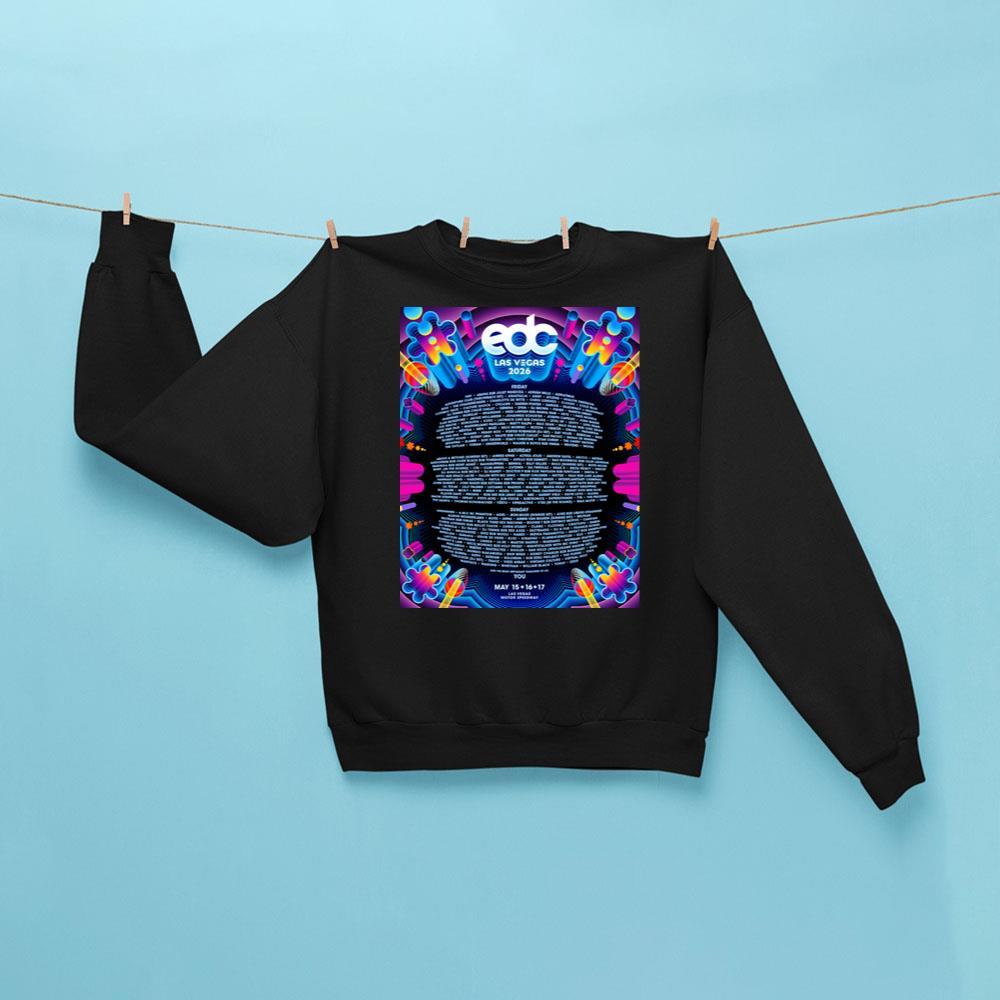 EDC Las Vegas 2026 Sweatshirt Black Electric Daisy Carnival Merch Best Gifts For Music Lovers - Kdjoy