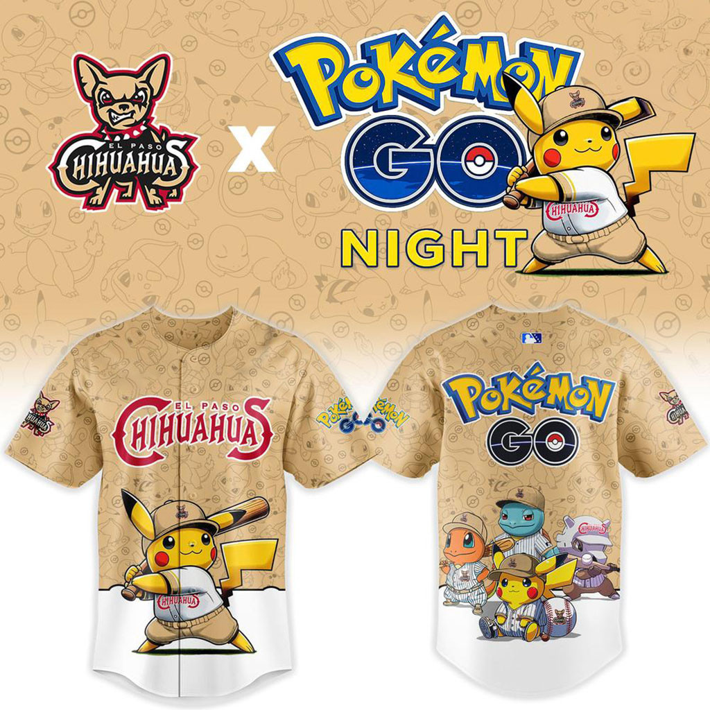 El Paso Chihuahuas X Pokemon GO Night Baseball Jersey Chihuahuas Merch Gift For Fans - Kdjoy El Paso Chihuahuas X Pokemon GO Night Baseball Jersey Chihuahuas Merch Gift For Fans - Kdjoy