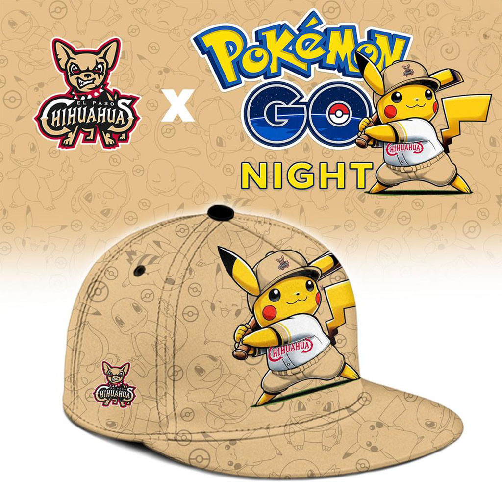 El Paso Chihuahuas X Pokemon GO Night Snapback Hat Chihuahuas Merch Gift For Baseball Fans - Kdjoy