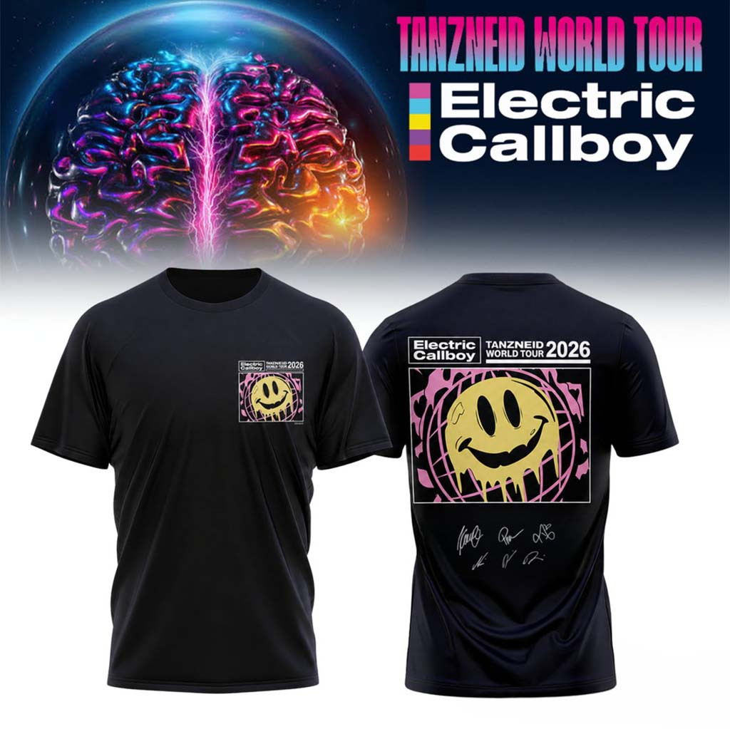 Electric Callboy Merch Tanzneid World Tour Smiley Graphic T-Shirt Gifts For Fans - Kdjoy