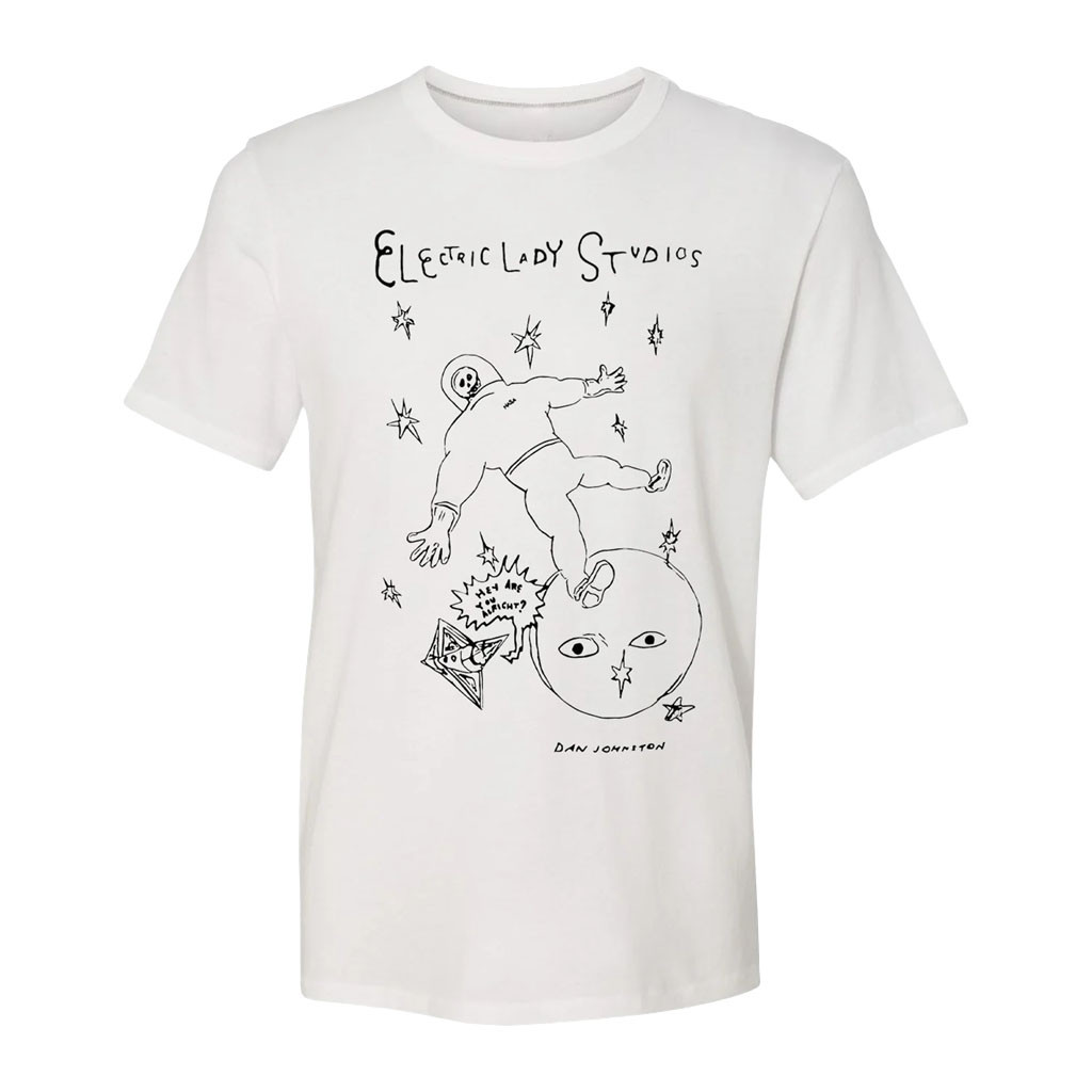 Electric Lady Studios Merch 2026 Daniel Johnston X ELS Lost In Space T-Shirt White Best Gifts - Kdjoy Electric Lady Studios Merch 2026 Daniel Johnston X ELS Lost In Space T-Shirt White Best Gifts - Kdjoy