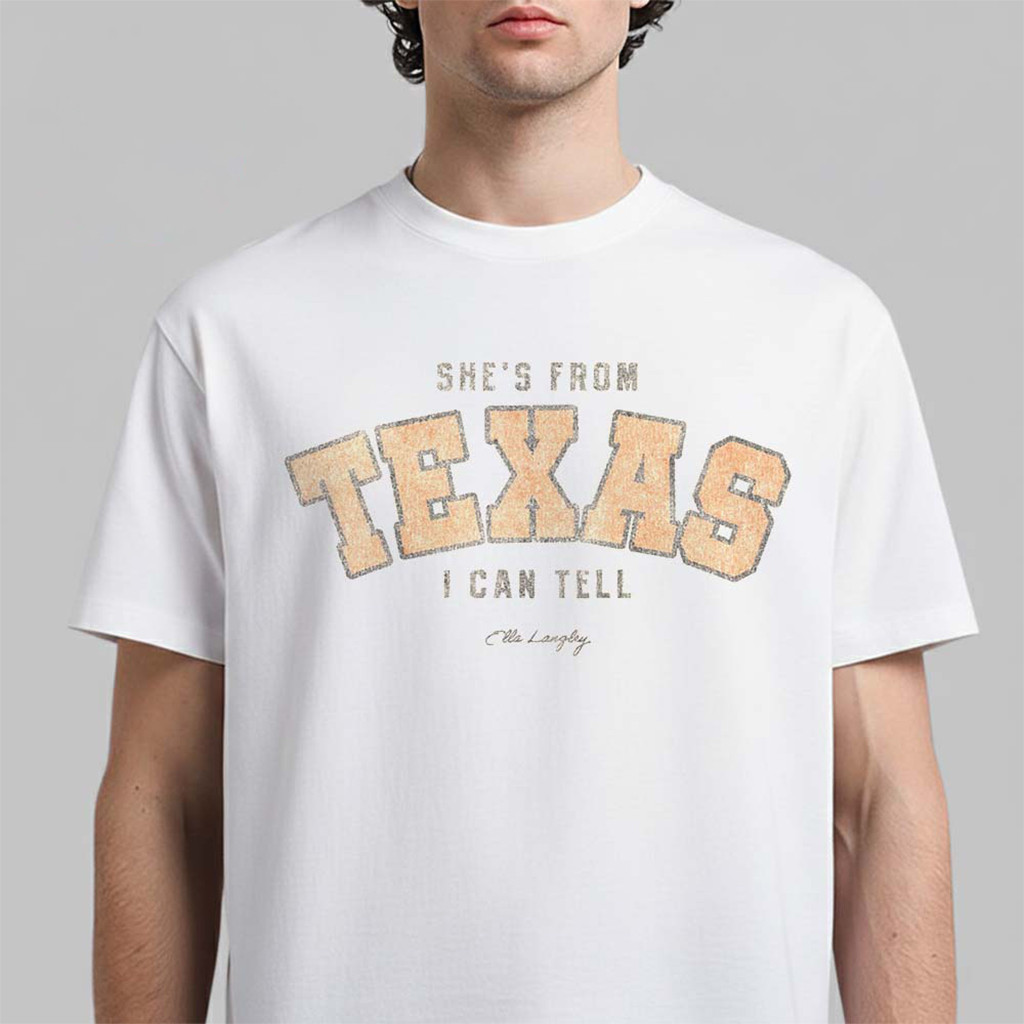 Ella Langley Austin Texas 2026 Event She's From Texas I Can Tell T-Shirt Ella Langley Merch - Kdjoy Ella Langley Austin Texas 2026 Event She's From Texas I Can Tell T-Shirt Ella Langley Merch - Kdjoy