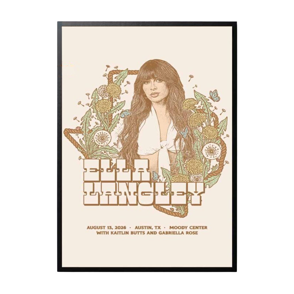 Ella Langley Merch 2026 Moody Center Tour Austin Texas August 13th Poster Wall Art Decor