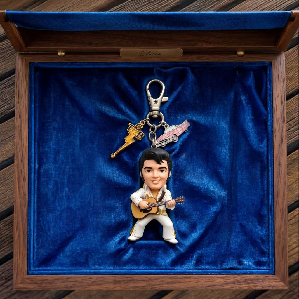 Elvis Presley Emotional Support Keychain Elvis Presley Merch Gift Ideas For Music Lovers - Kdjoy Elvis Presley Emotional Support Keychain Elvis Presley Merch Gift Ideas For Music Lovers - Kdjoy