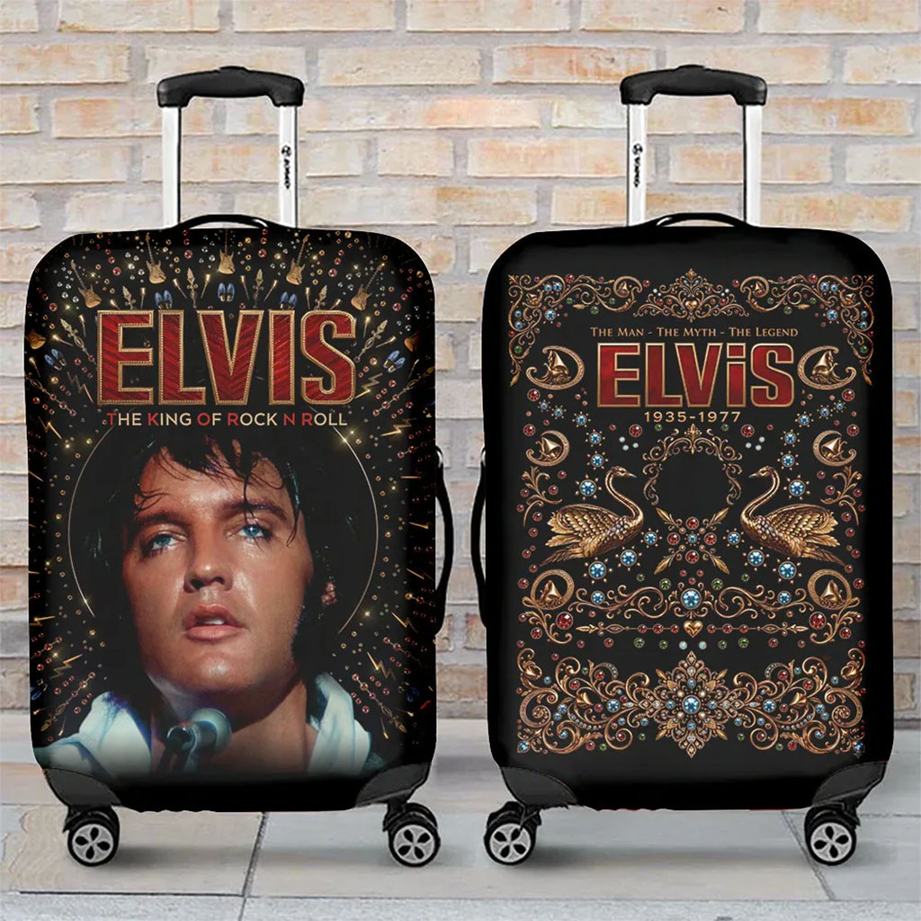 Elvis Presley Merch The King Of Rock n Roll Luggage Cover Cool Gifts For Music Lovers - Kdjoy