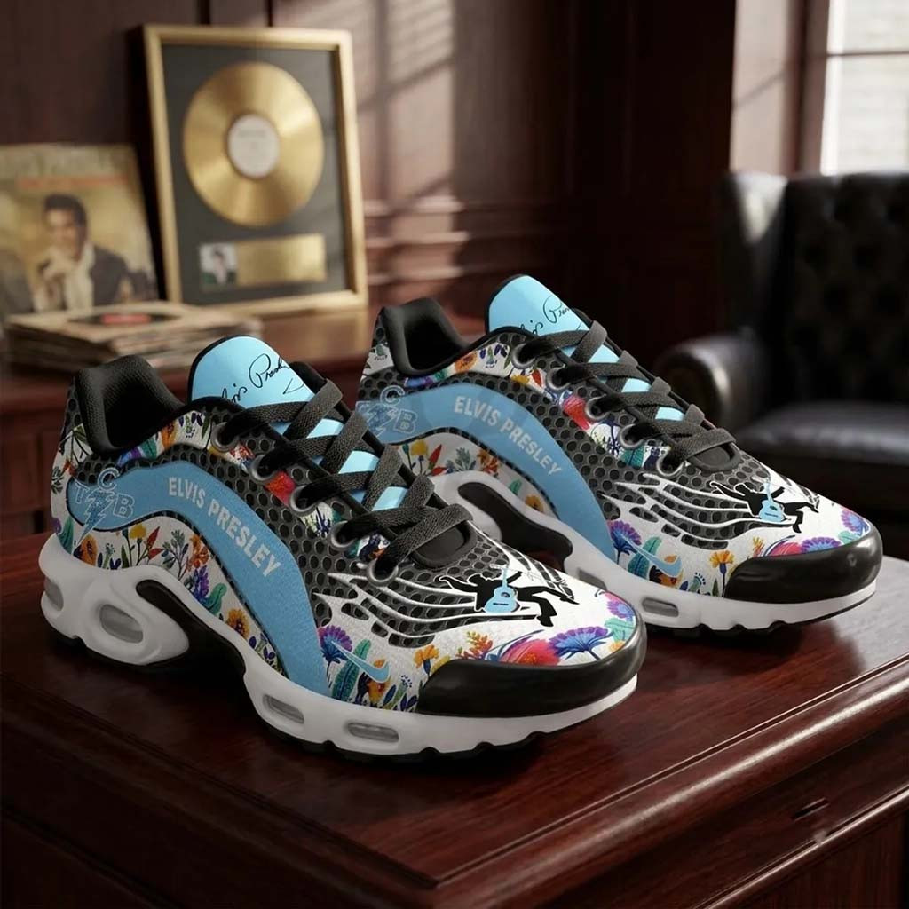 Elvis Presley Sneakers King Of Rock And Roll Shoes TCB Logo Rock Music Gift Men Women - Kdjoy