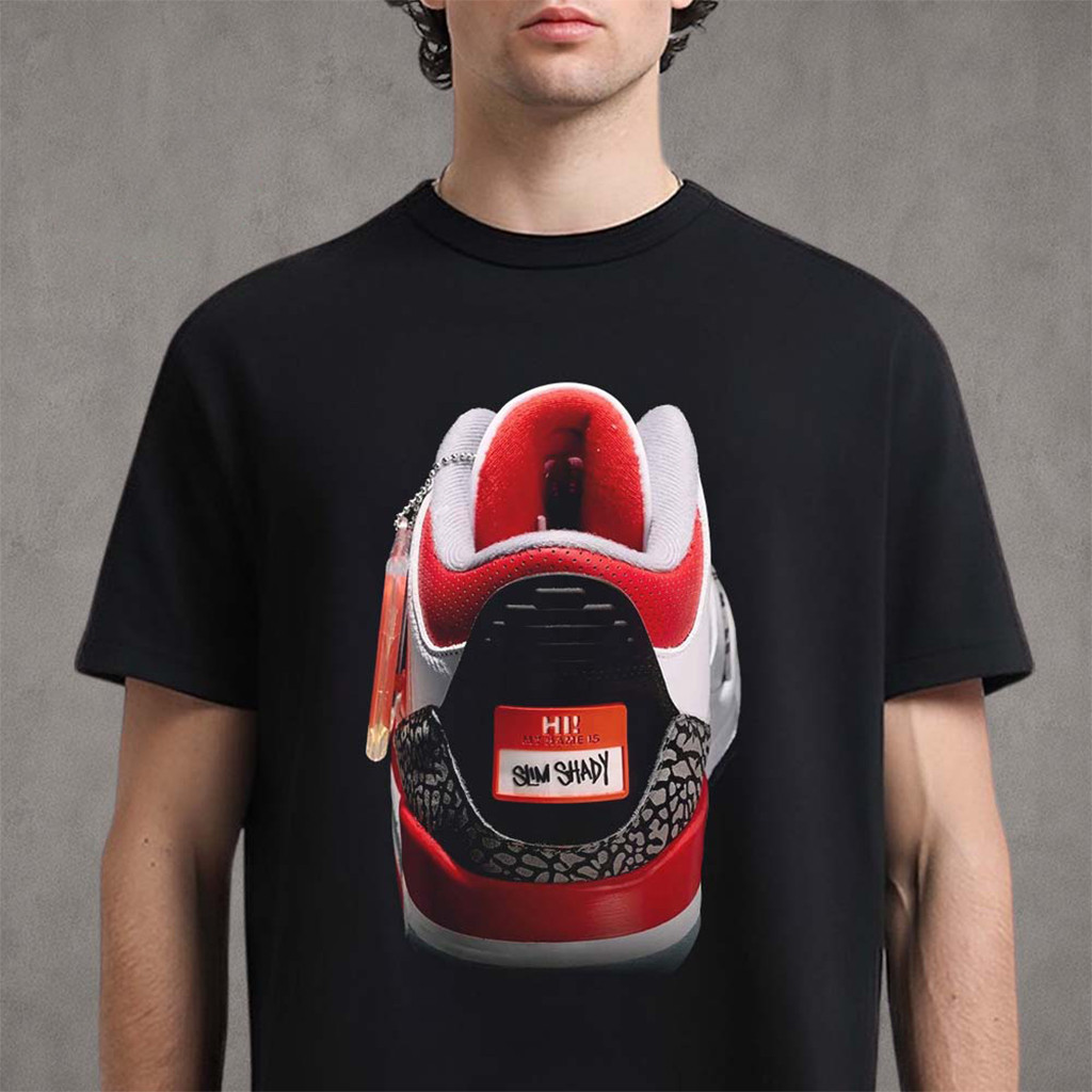 Eminem Signed 3 Slim Shady Sneaker Profile Pictures T-Shirt Eminem Merch Gifts For Rapper Fan - Kdjoy