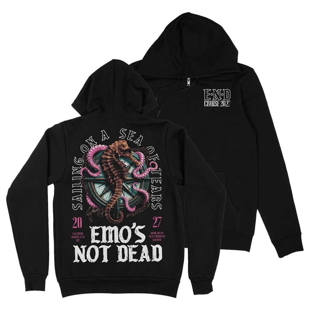 Emo's Not Dead Merch Sea of Tears '27 Zip Hoodie END Cruise 2027 Merch Present For Fans - Kdjoy