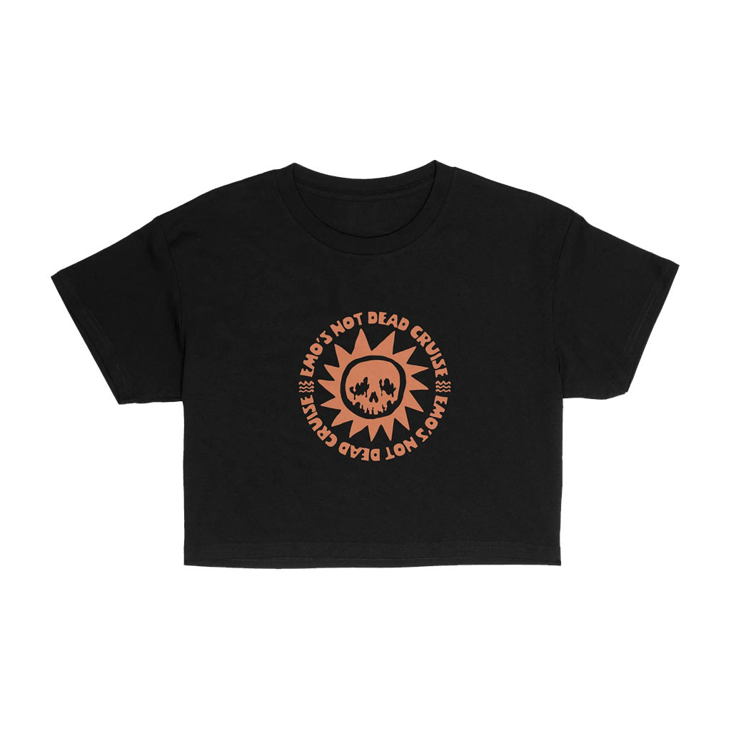 Emo's Not Dead Merch Skull Sun Crop Tee Unique Birthday Gift For Sisters - Kdjoy Emo's Not Dead Merch Skull Sun Crop Tee Unique Birthday Gift For Sisters - Kdjoy