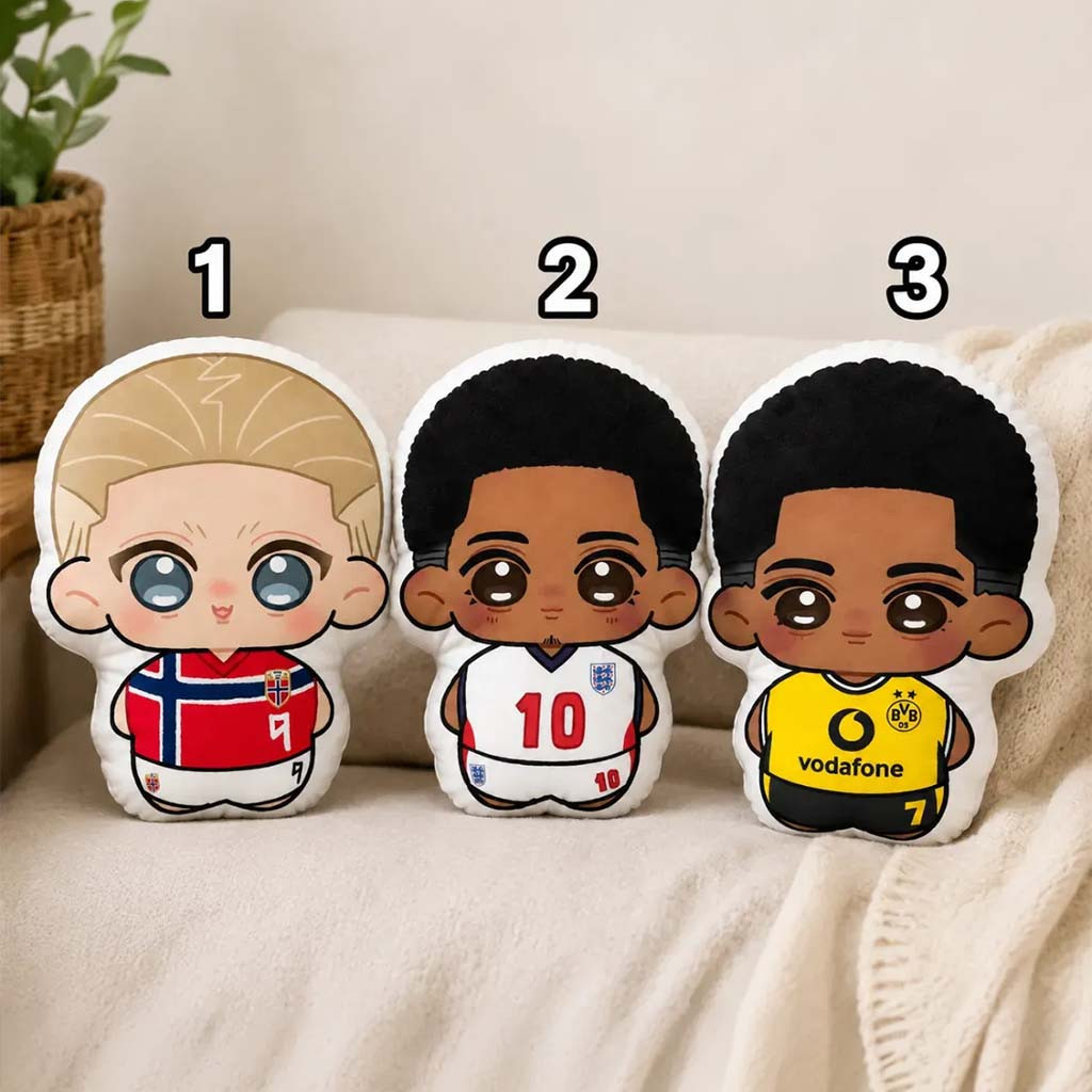 Erling Haaland Jude Bellingham Chibi Soccer Plush Pillow Cute Sofa Decor Gift For Footbal Fans - Kdjoy