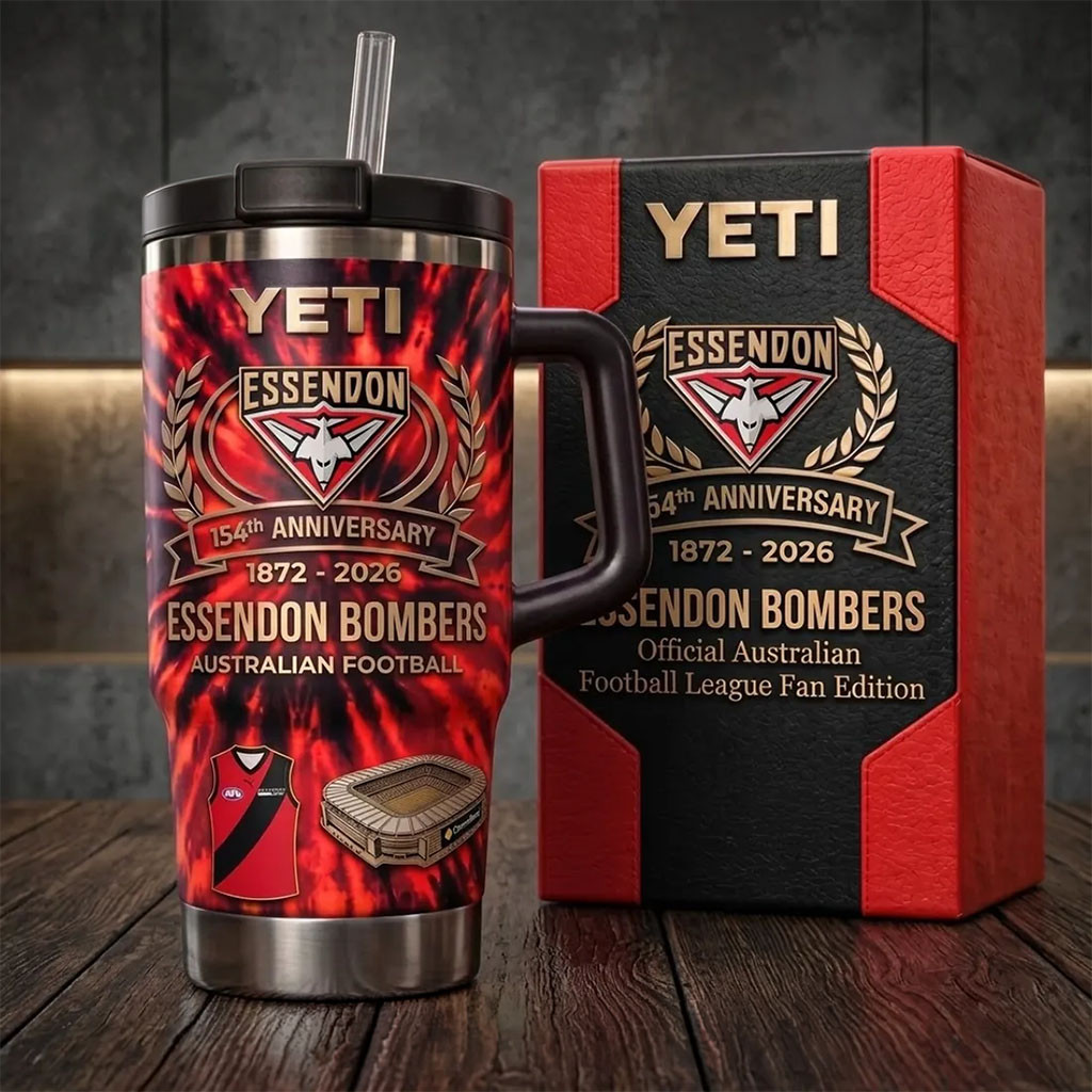 Essendon Bombers 154th Anniversary Stanley Tumbler Essendon Bombers Merch 2026 Fan Gifts - Kdjoy