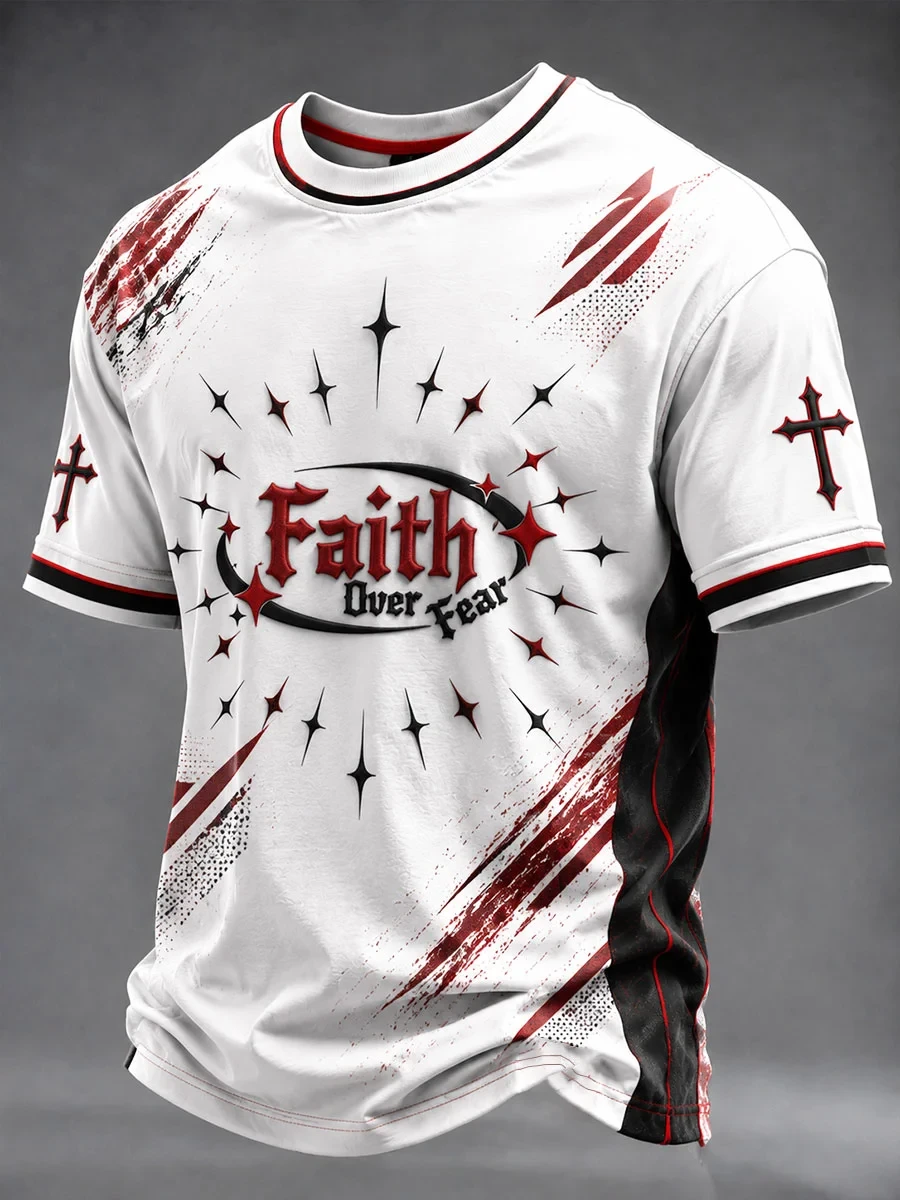 Faith Over Fear T-Shirt Cool Christian Shirts For Guys Gifts For Religious - Kdjoy Faith Over Fear T-Shirt Cool Christian Shirts For Guys Gifts For Religious - Kdjoy