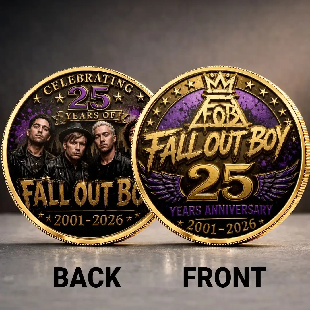 Fall Out Boy 25th Anniversary Commemorative Coin Fall Out Boy Merch Gift For Rock Band Fans - Kdjoy