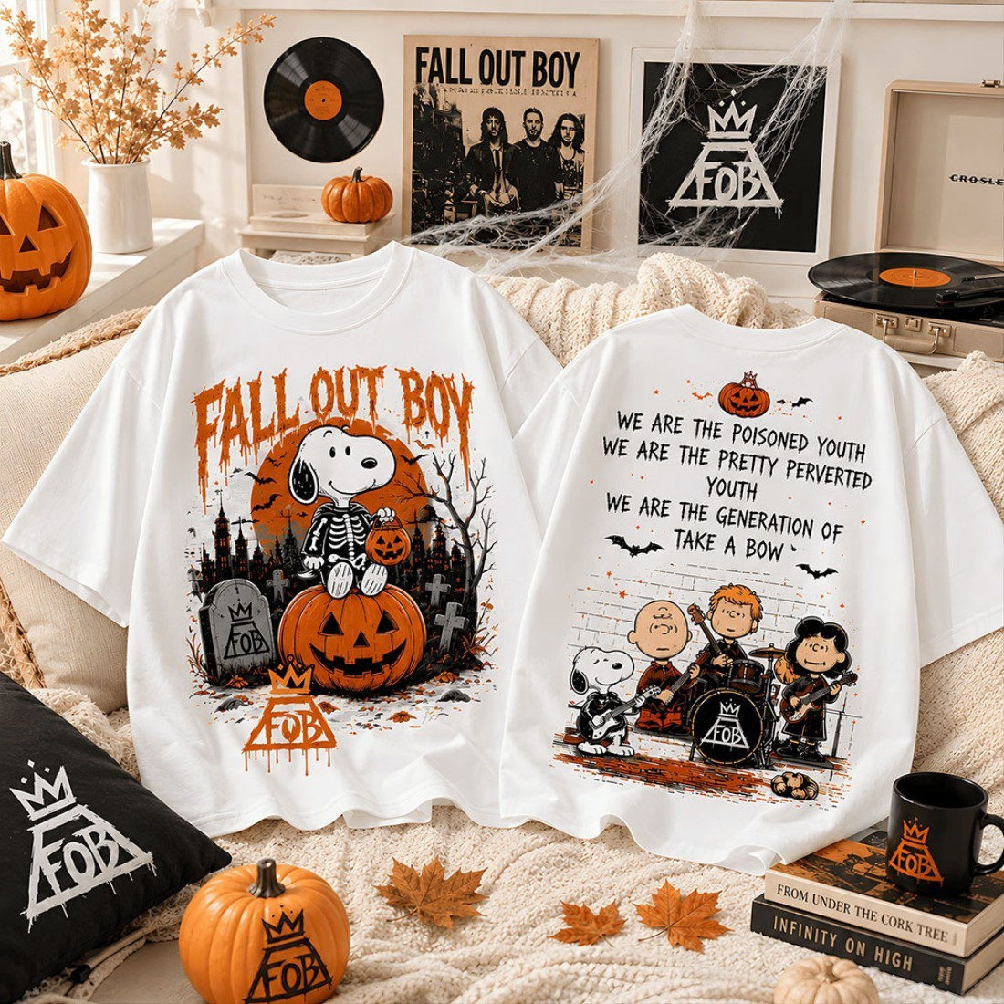 Fall Out Boy Snoopy Halloween Rock Band Pumpkin T-Shirt Fall Out Boy Merch Gift For Fan - Kdjoy Fall Out Boy Snoopy Halloween Rock Band Pumpkin T-Shirt Fall Out Boy Merch Gift For Fan - Kdjoy