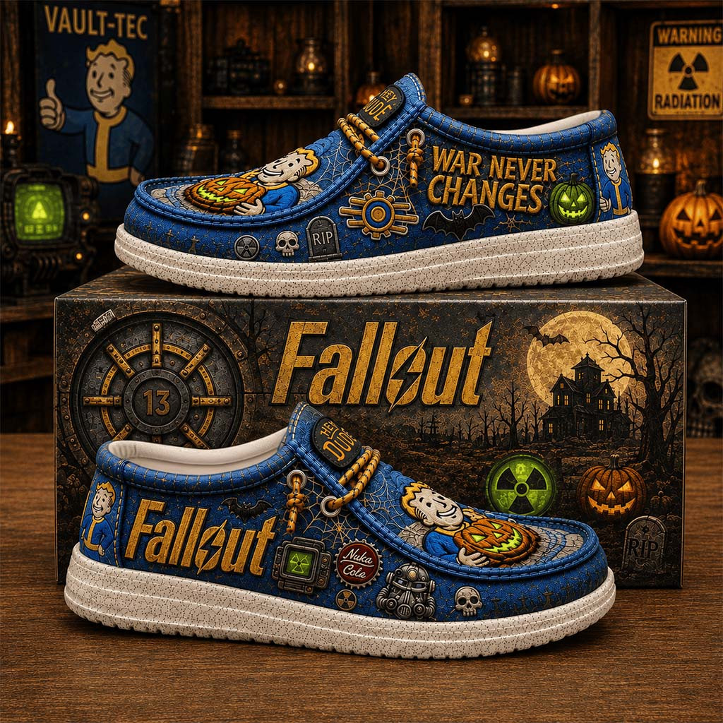 Fallout Halloween War Never Changes Shoes Fallout Merch Halloween Gifts For Fans - Kdjoy