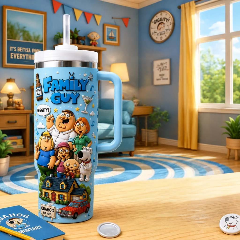 Family Guy Characters 40oz Stanley Tumbler Family Guy Merch Sitcom Lover Gift For Mom - Kdjoy