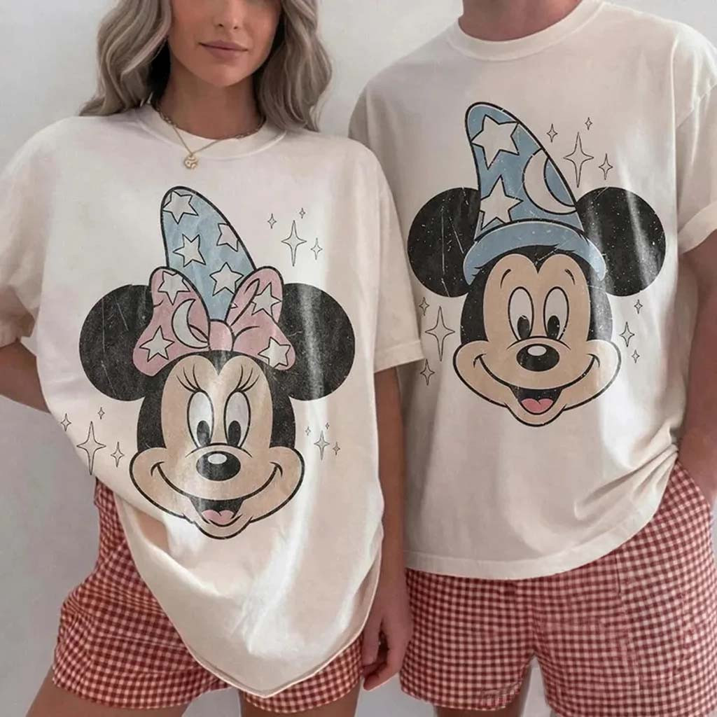 Fantasia Mickey And Minnie Mouse T-Shirt Cute Cartoon Characters Shirt Gift For Couples - Kdjoy