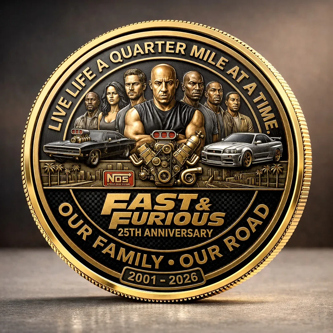 Fast And Furious 25th Anniversary Commemorative Coin Our Family Our Road Fast And Furious Merch - Kdjoy