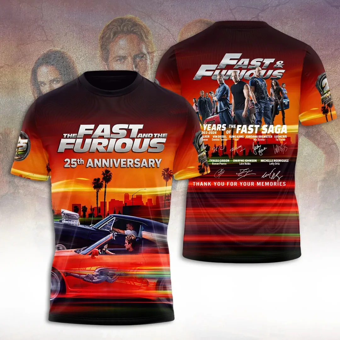 Fast And Furious 25th Anniversary T-Shirt Fast And Furious Merch Gift For Movie Lovers - Kdjoy
