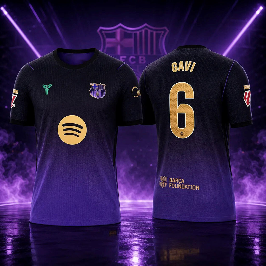 FC Barcelona X Kobe Bryant 2026 27 Away Kit Jersey #6 Gavi Jersey Barca Merch Fan Gifts - Kdjoy FC Barcelona X Kobe Bryant 2026 27 Away Kit Jersey #6 Gavi Jersey Barca Merch Fan Gifts - Kdjoy