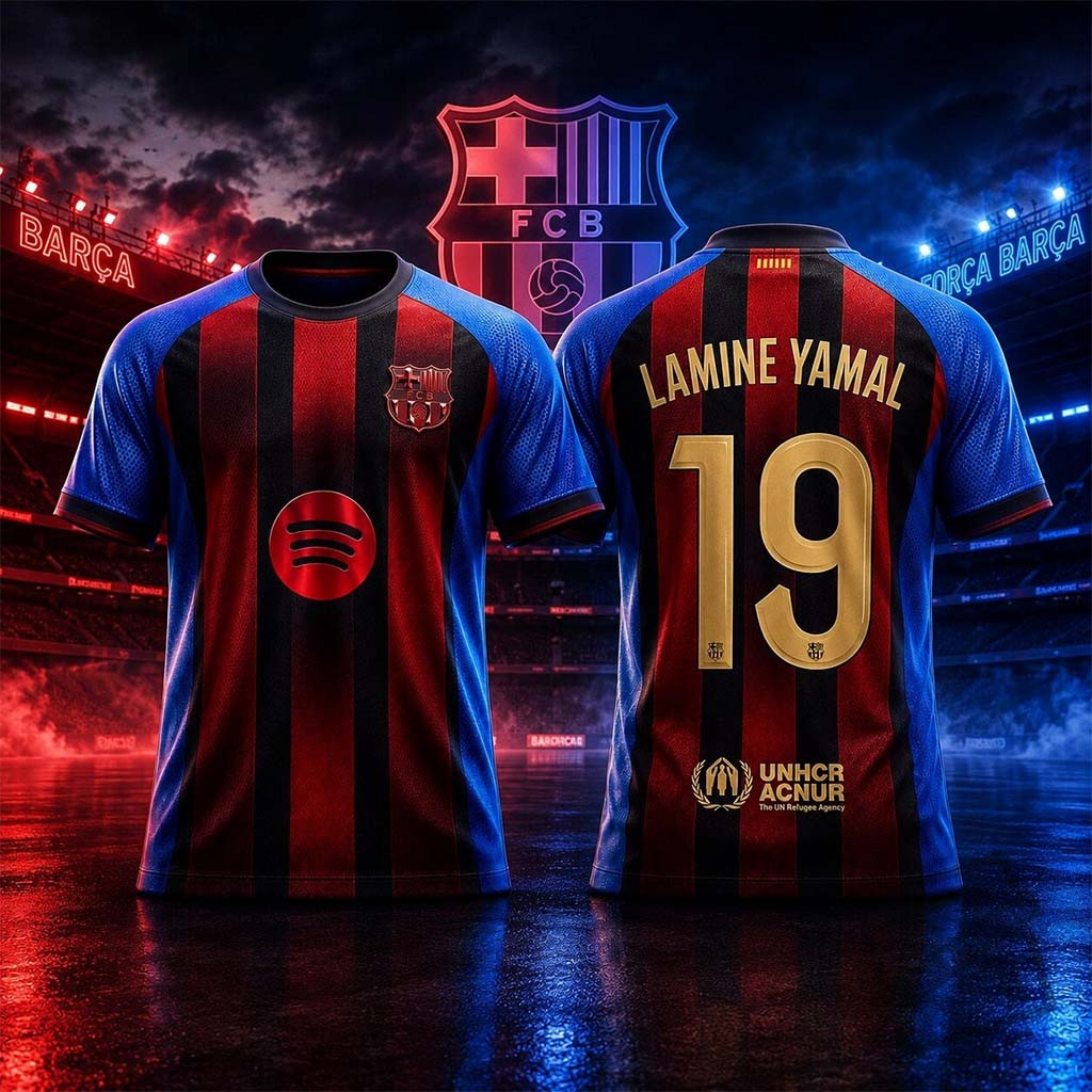 FC Barcelona X Spider Man Brand New Day 2026 Jersey #19 Lamine Yamal Jersey Shirt Fan Merch - Kdjoy