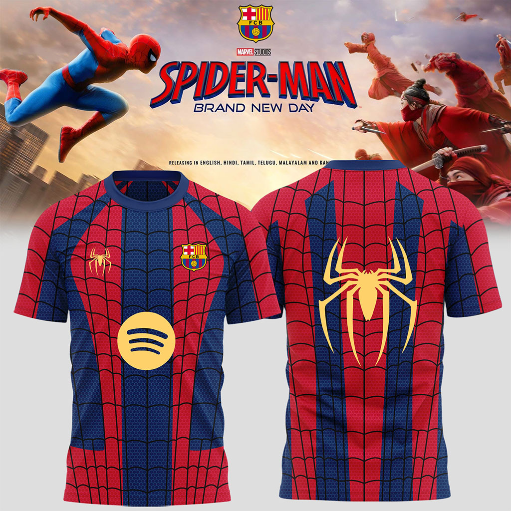 FC Barcelona X Spider-Man Brand New Day T-Shirt 2026 FC Barcelona Merch Fan Gifts - Kdjoy