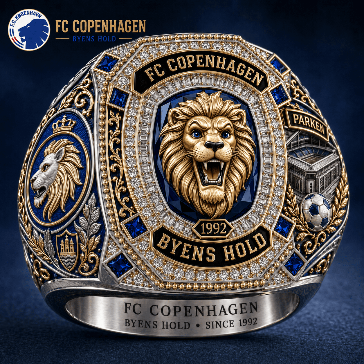FC Copenhagen Byens Hold Since 1992 Ring FC Copenhagen Merch Gifts For Football Fan - Kdjoy